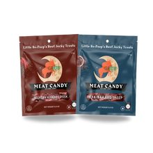 Two pouches of Meat Candy beef jerky