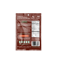 The back of a Meat Candy pouch showing the nutrition panel
