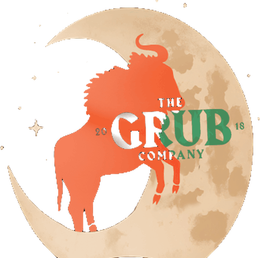 Grub Company — a bull leaping over the moon